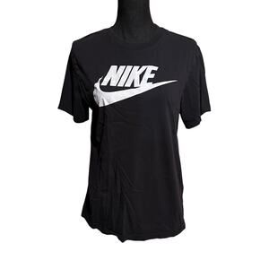 Nike Logo Spell-Out Activewear T-Shirt Black, White, Gray Women's Medium